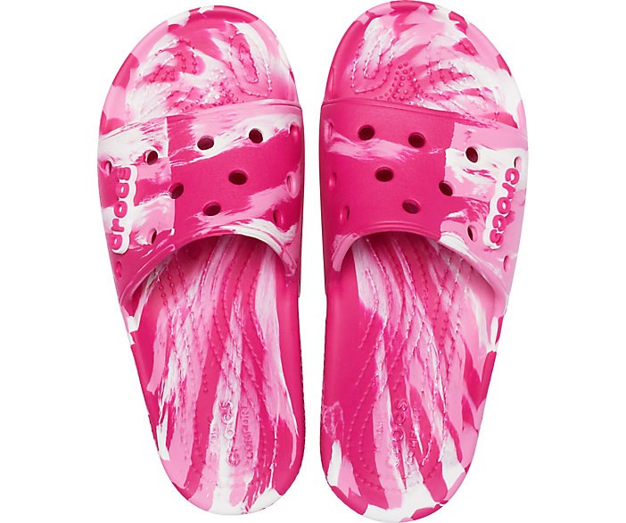 CROCS ADULT MARBLED SLIDE PINK M9